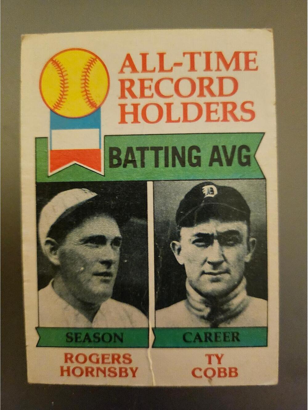 1979 Topps - All-Time Record Holders Batting AVG #414 Rogers Hornsby, Ty Cobb